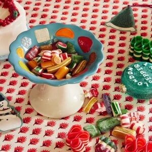 NEW John Derian x Target Blue Whimsical Footed Candy Dish Stonware